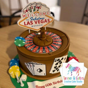 Casino Roulette Table Cake