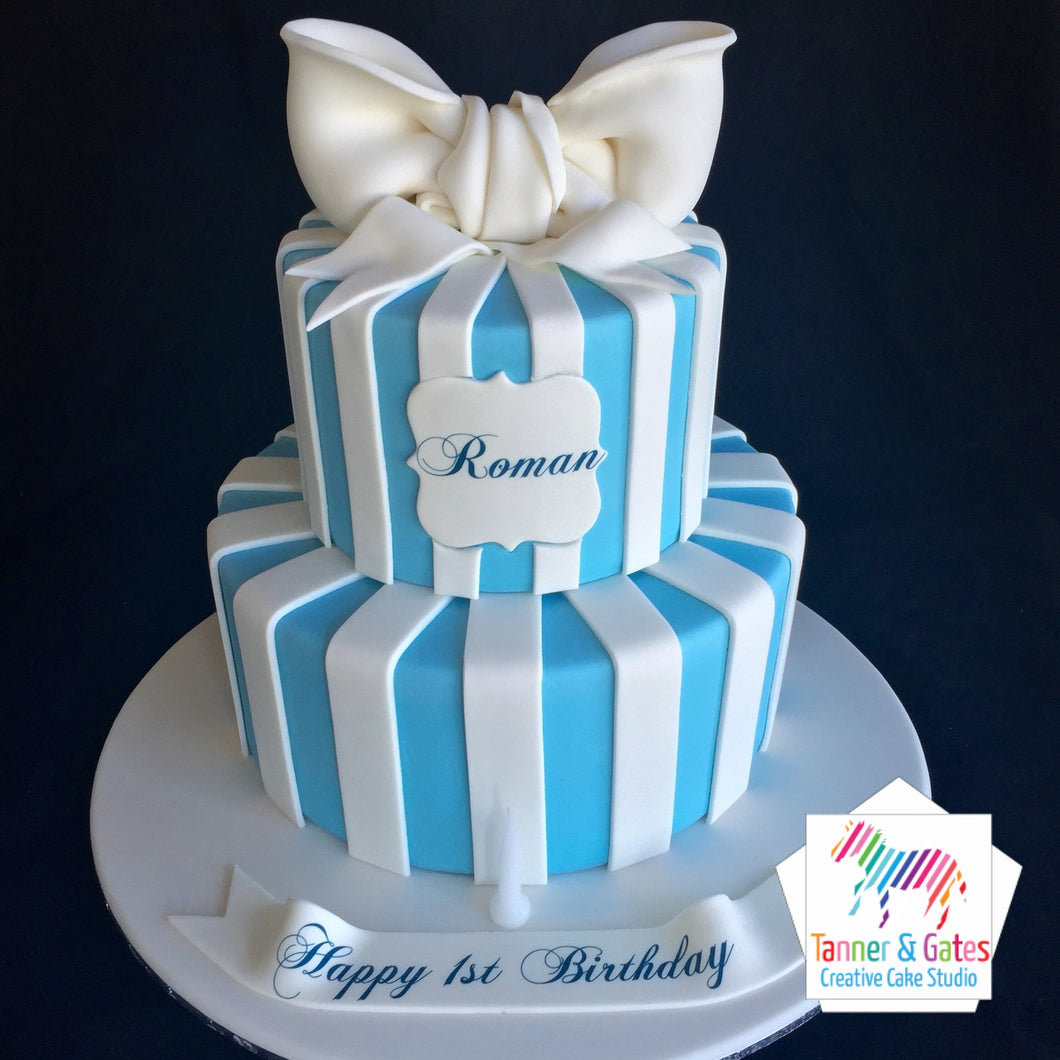 1st Birthday Stripes Cake