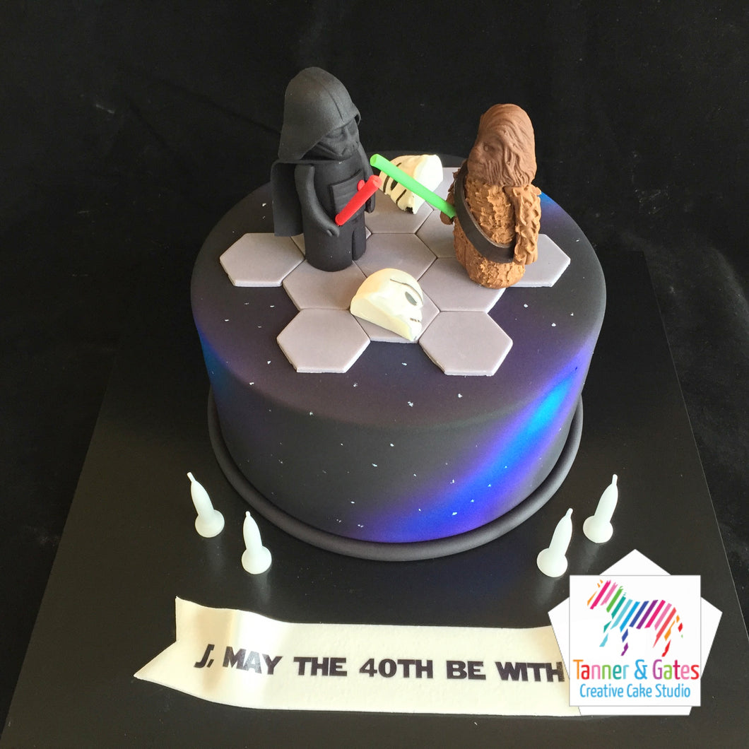 Star Wars Cake - Darth Vader vs Chewy (Space)