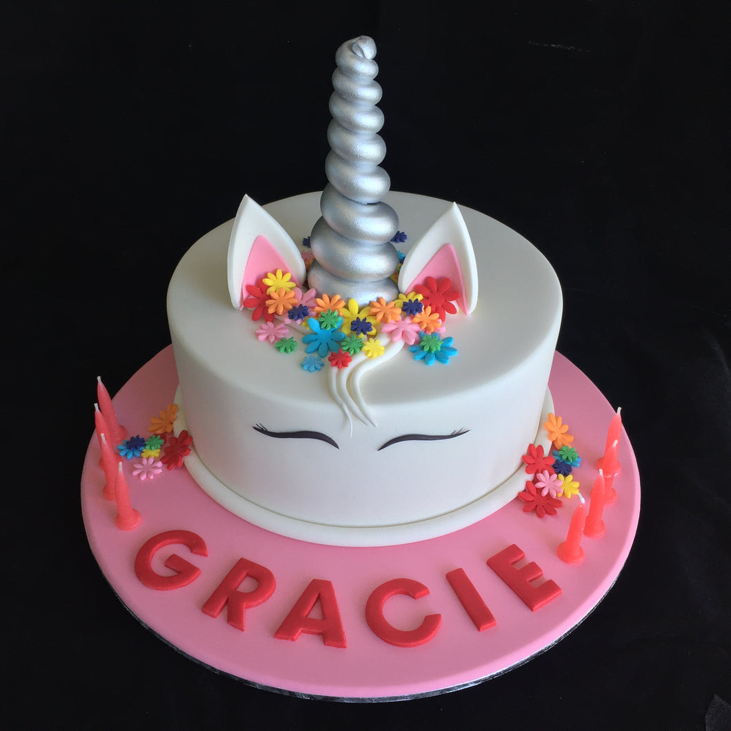 Unicorn Birthday Cake - Flowers