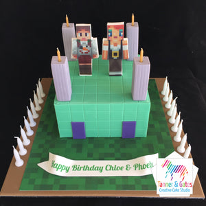 Minecraft Twins Cake