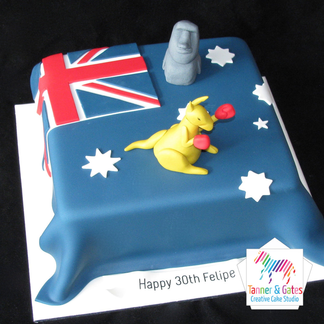 Australian Flag & Roo Cake
