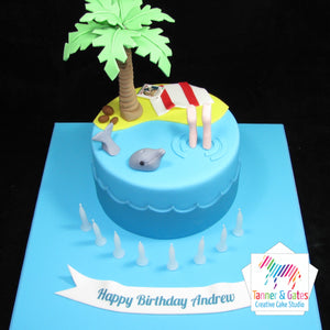 Beach-Themed 2-Tier Buttercream Speciality Cake – Cake Creations by Kate™