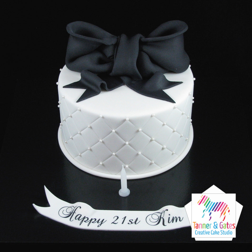 Decorated Ribbon Cake Design 15 by Fab