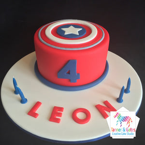 Captain America Logo Birthday Cake