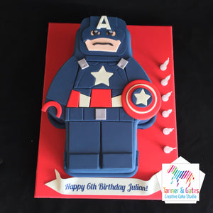 Lego Movie Captain America Cake