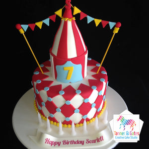 Circus Tent Birthday Cake