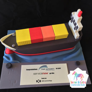Container Ship Corporate Cake