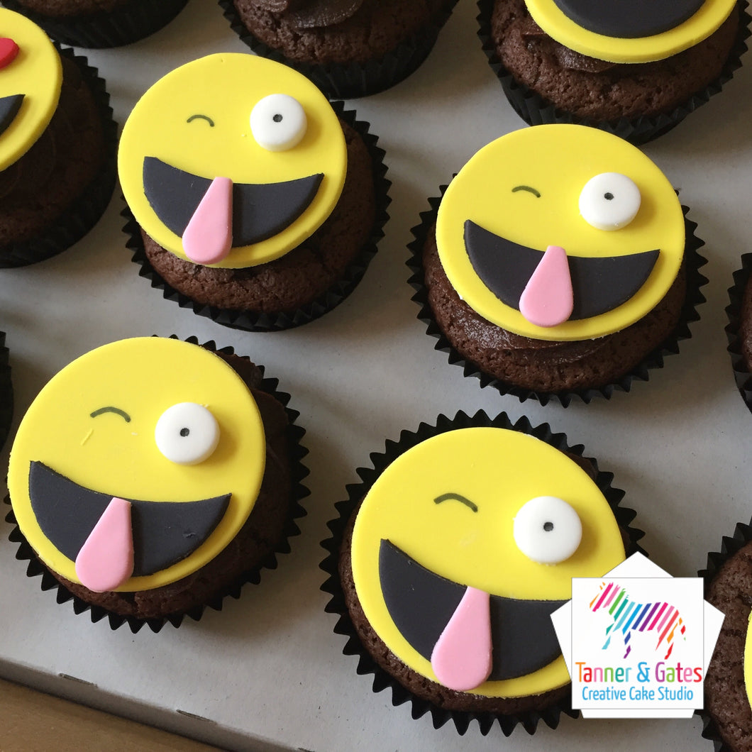 Emoji Cupcakes - Wink