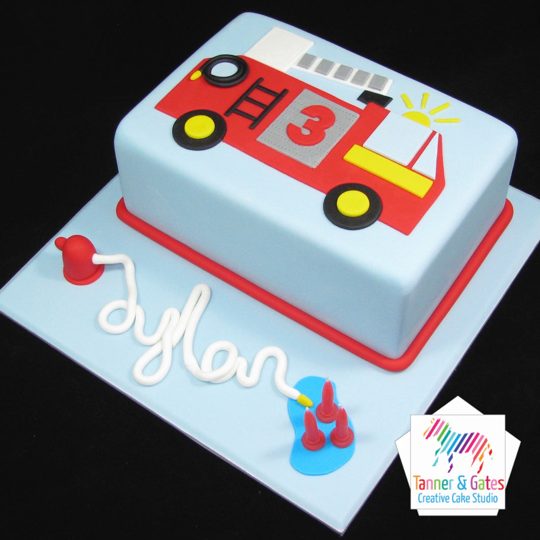 Fire Truck Birthday Cake