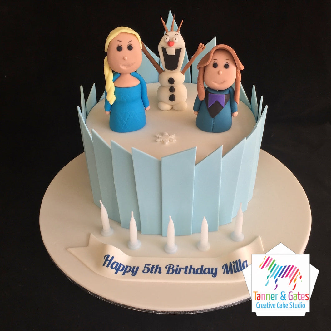 Disney Frozen Cake with Elsa And Olaf - Eve's Cakes