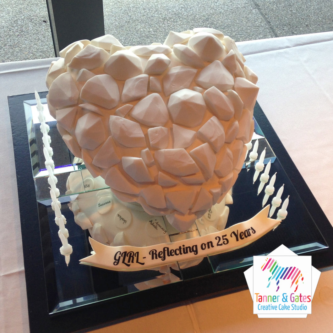 3D Heart Corporate Cake