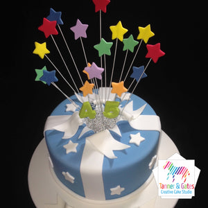 Shooting Stars Birthday Cake (Round)