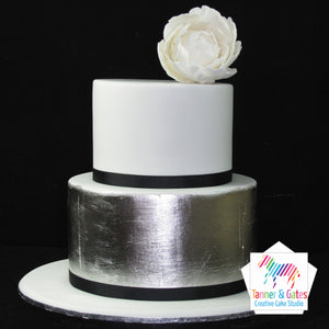 Silver Peony Celebration Cake