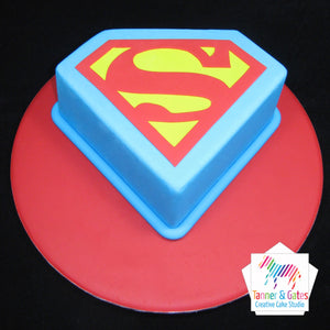 Superman Logo Birthday Cake