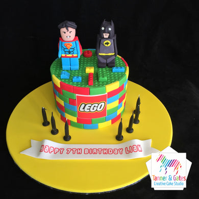Lego Batman vs Superman Cake