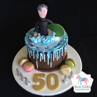 Surfer Drip Birthday Cake