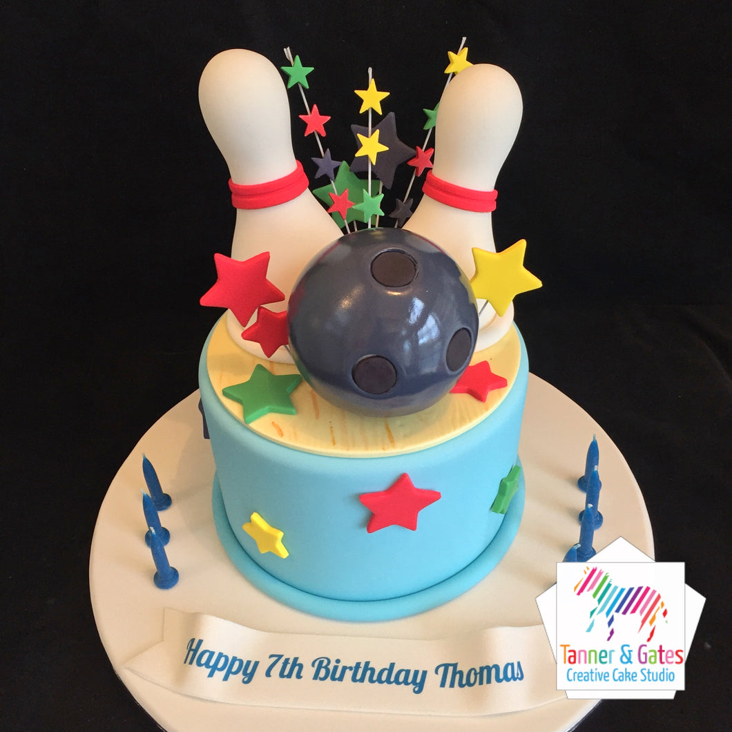 Bowling Ball & Pin Birthday Cake