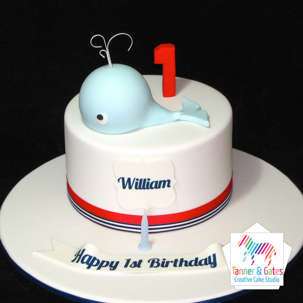 Whale 1st Birthday Cake