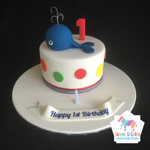 Whale 1st Birthday Cake